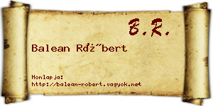 Balean Róbert névjegykártya